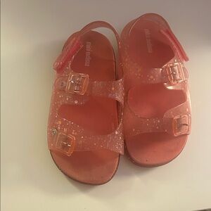 Mini Melissa Kids Glittery Pink Sandals size 11
